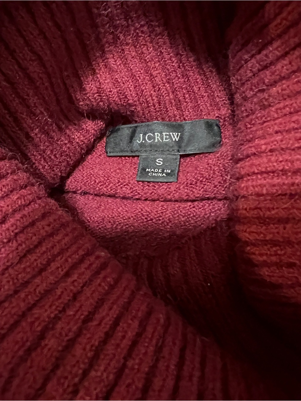 J. Crew Burgundy Wool Turtleneck Sweater- Small - Picture 5 of 9